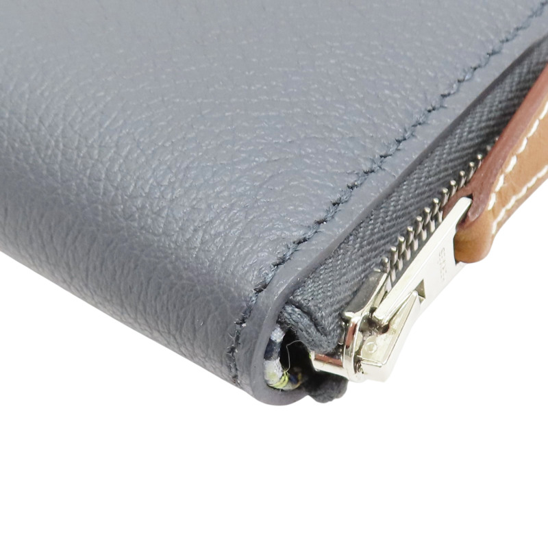 石板灰 Evercolor牛皮 Silk'In 絲巾長夾 K刻【HERMES 愛馬仕】 H086365CK-9