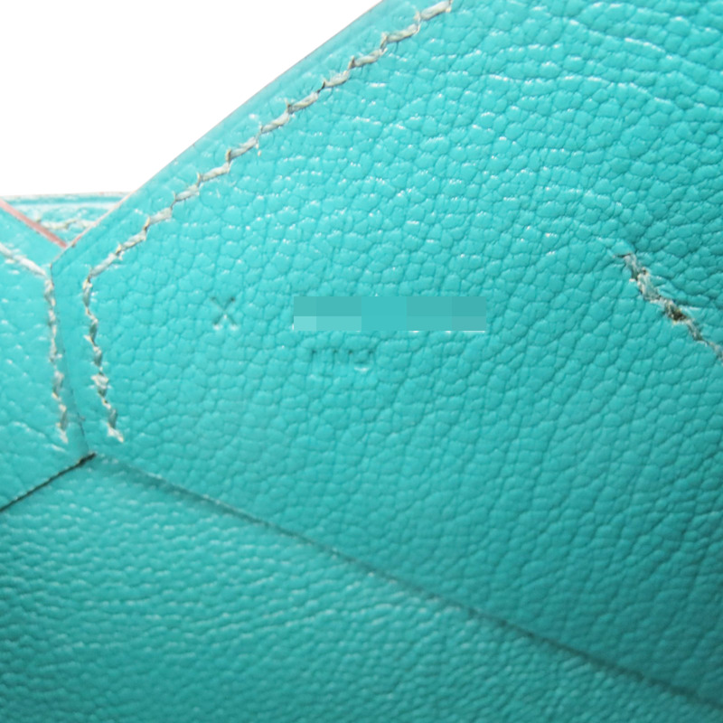 孔雀藍/叢林綠/糖果黃 Mysore山羊皮 Envelope Trio Wallet 手拿包 X刻【HERMES 愛馬仕】-7