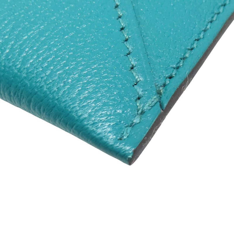 孔雀藍/叢林綠/糖果黃 Mysore山羊皮 Envelope Trio Wallet 手拿包 X刻【HERMES 愛馬仕】-9