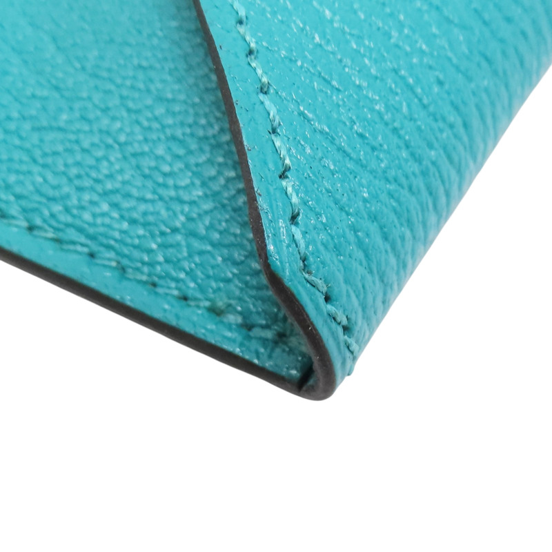 孔雀藍/叢林綠/糖果黃 Mysore山羊皮 Envelope Trio Wallet 手拿包 X刻【HERMES 愛馬仕】-10