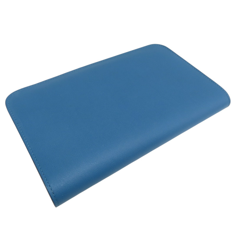 藍色 Swift牛皮 Dogon Duo GM 長夾 T刻 銀釦【HERMES 愛馬仕】-3