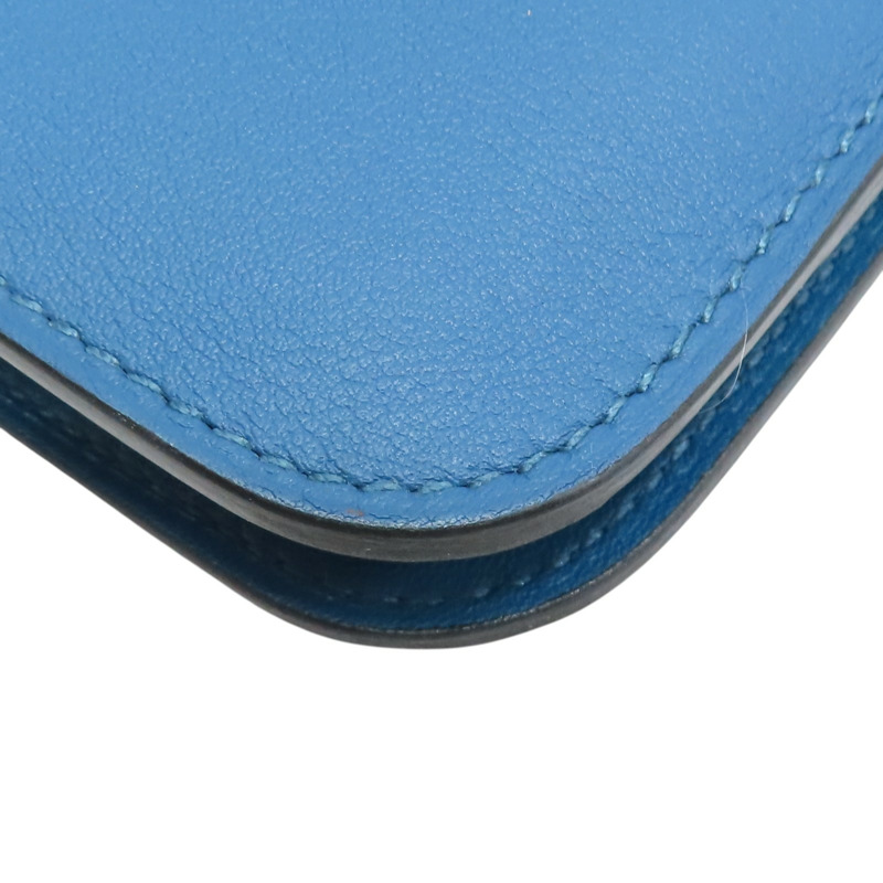 藍色 Swift牛皮 Dogon Duo GM 長夾 T刻 銀釦【HERMES 愛馬仕】-11