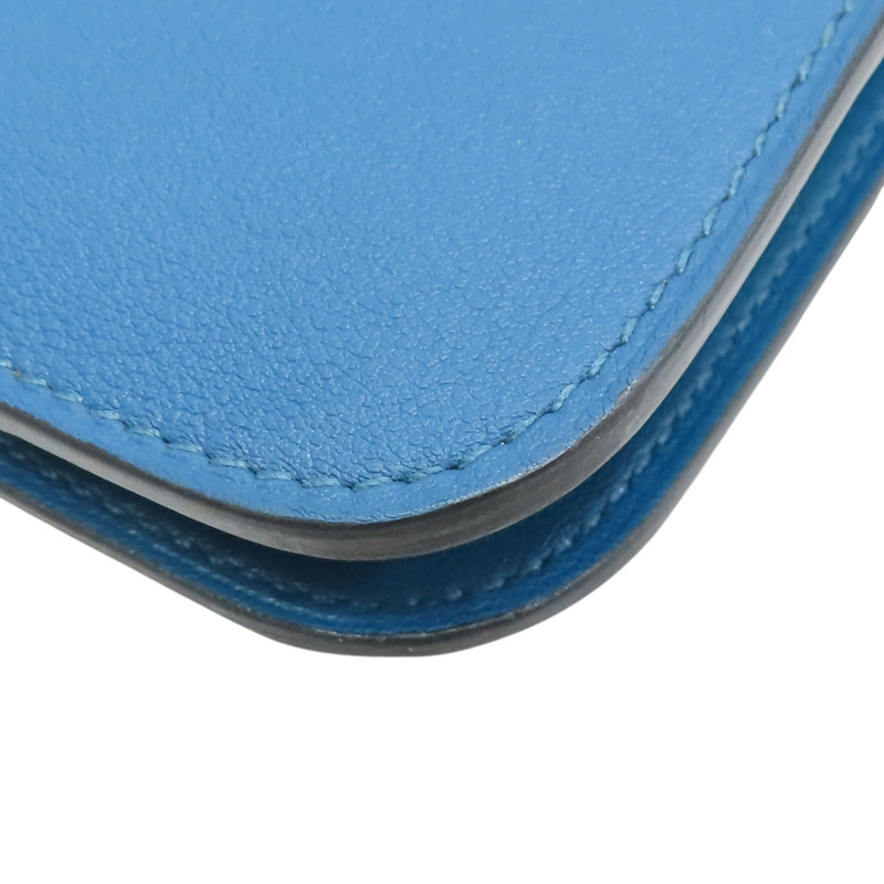 藍色 Swift牛皮 Dogon Duo GM 長夾 T刻 銀釦【HERMES 愛馬仕】-12