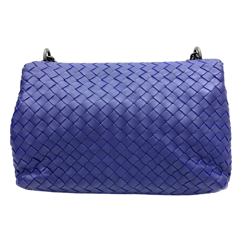 藍紫色 編織羊皮 Olimpia 肩背包【BOTTEGA VENETA 寶緹嘉】 386498-2
