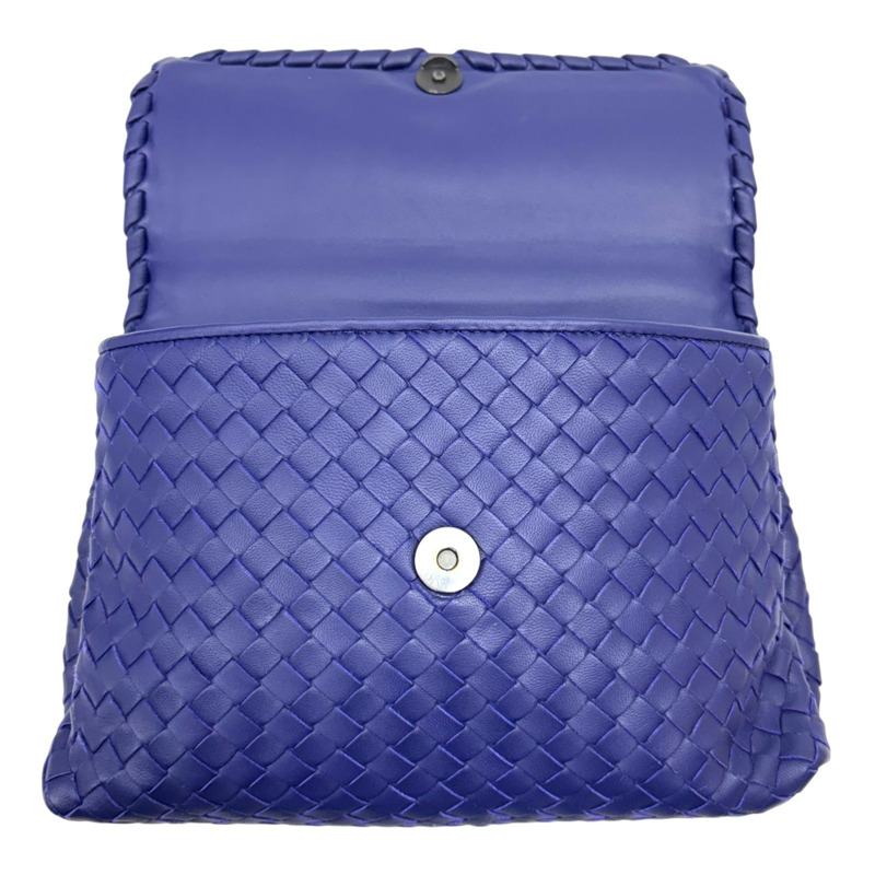 藍紫色 編織羊皮 Olimpia 肩背包【BOTTEGA VENETA 寶緹嘉】 386498-3