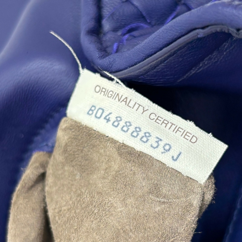 藍紫色 編織羊皮 Olimpia 肩背包【BOTTEGA VENETA 寶緹嘉】 386498-7