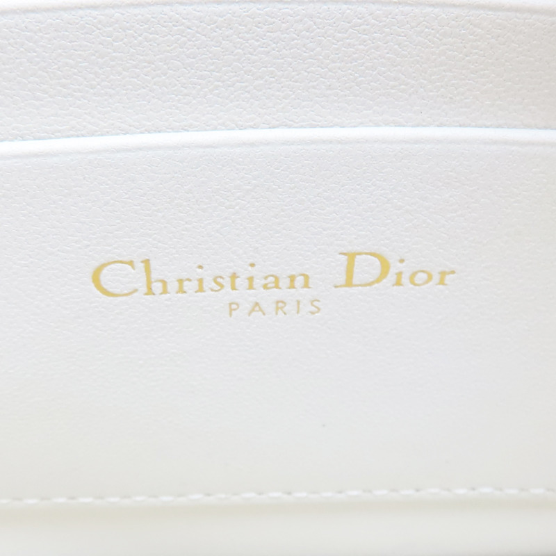 白色 Cannage 牛皮 Caro Every Pouch 肩背包【Dior 迪奧】 S5106UWHC-5