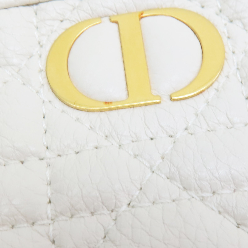 白色 Cannage 牛皮 Caro Every Pouch 肩背包【Dior 迪奧】 S5106UWHC-13