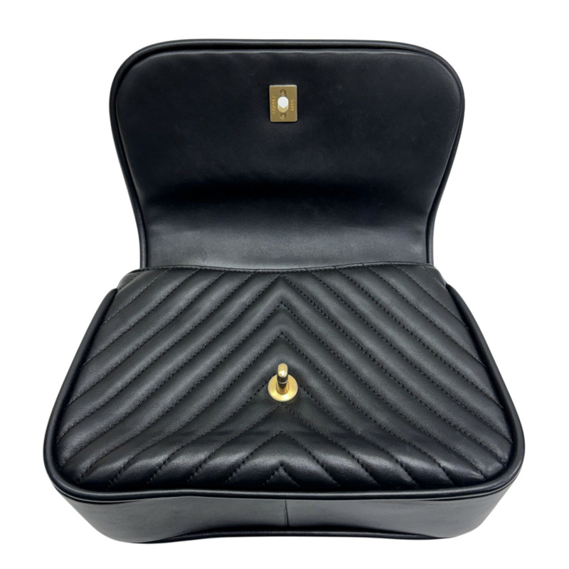 黑色 山形紋 羊皮 Top Handle 两用包【CHANEL 香奈兒】 A3159772-4