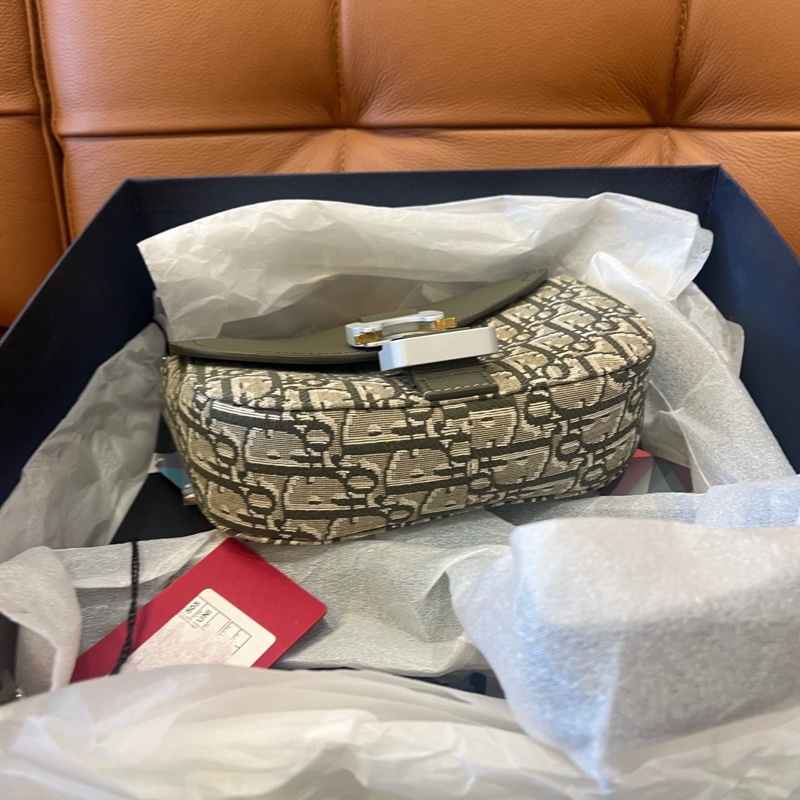 Dior 綠色馬鞍包 約長19.5cm 寬4.3cm 高13cm-3