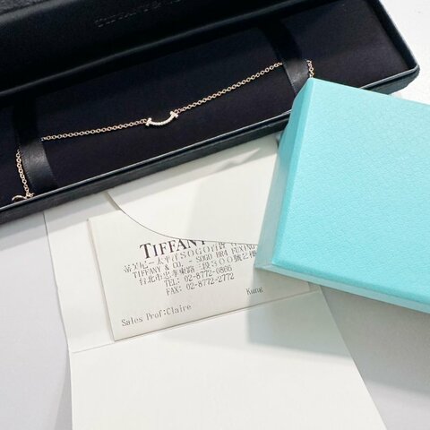 T&CO 18K金帶鑽迷你微笑手鍊