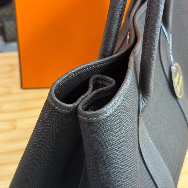 上架中🔑Hermès Garden Party 36cm 咖啡帆布皮革托特包-19