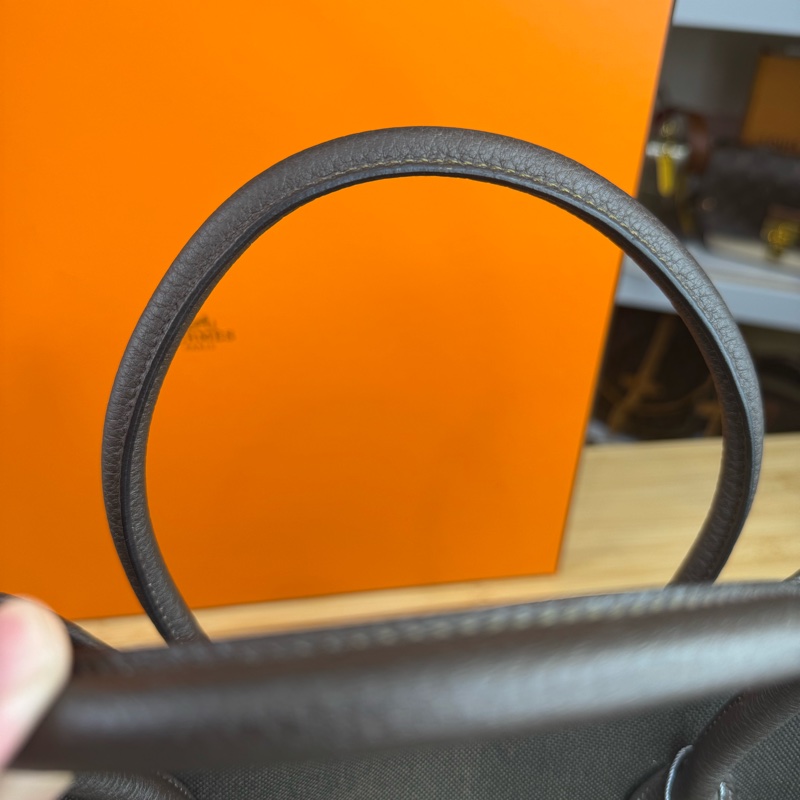 上架中🔑Hermès Garden Party 36cm 咖啡帆布皮革托特包-24