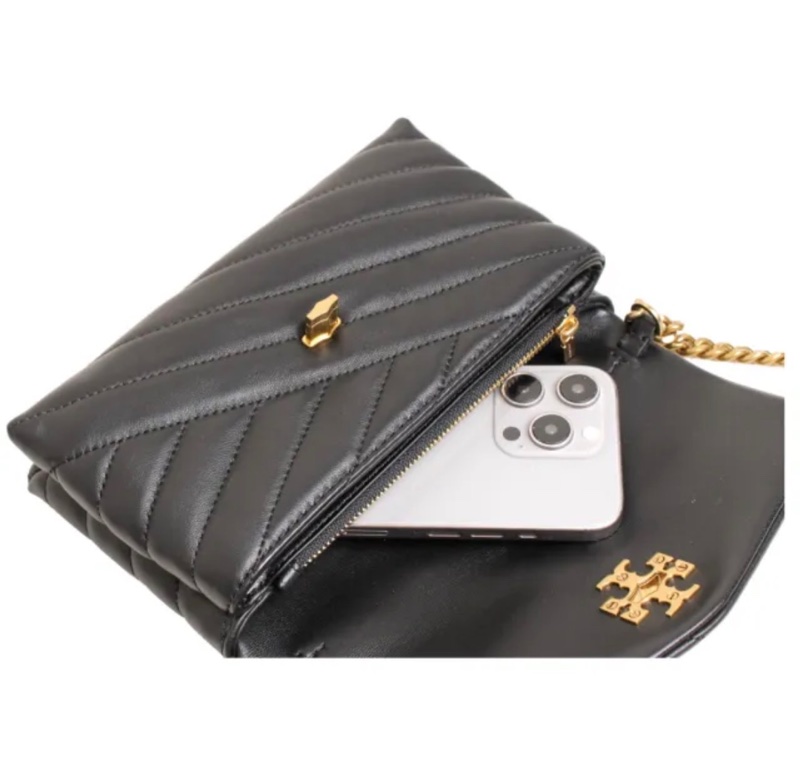 TORY BURCH 轉釦斜紋皮革斜背包-10