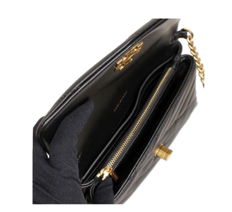 TORY BURCH 轉釦斜紋皮革斜背包-11