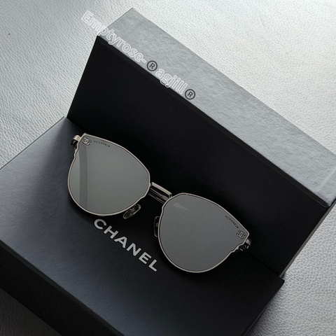 CHANEL 墨鏡太陽眼鏡 鏡面 銀色小Logo 🖤時髦鏡框