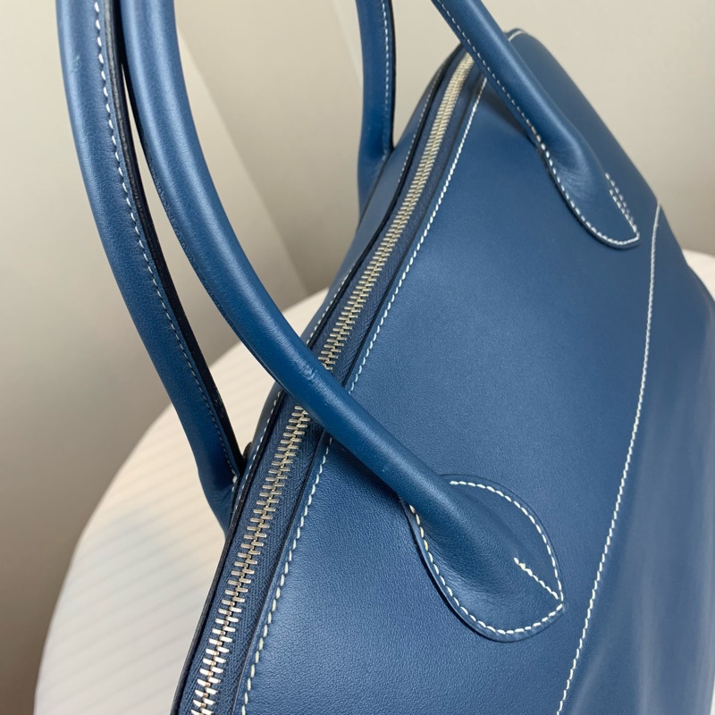 愛馬仕/Hermes Bolide Relax 40 藍色保齡球包 超大容量 配件：塵袋 尺寸：40*32*17cm-3