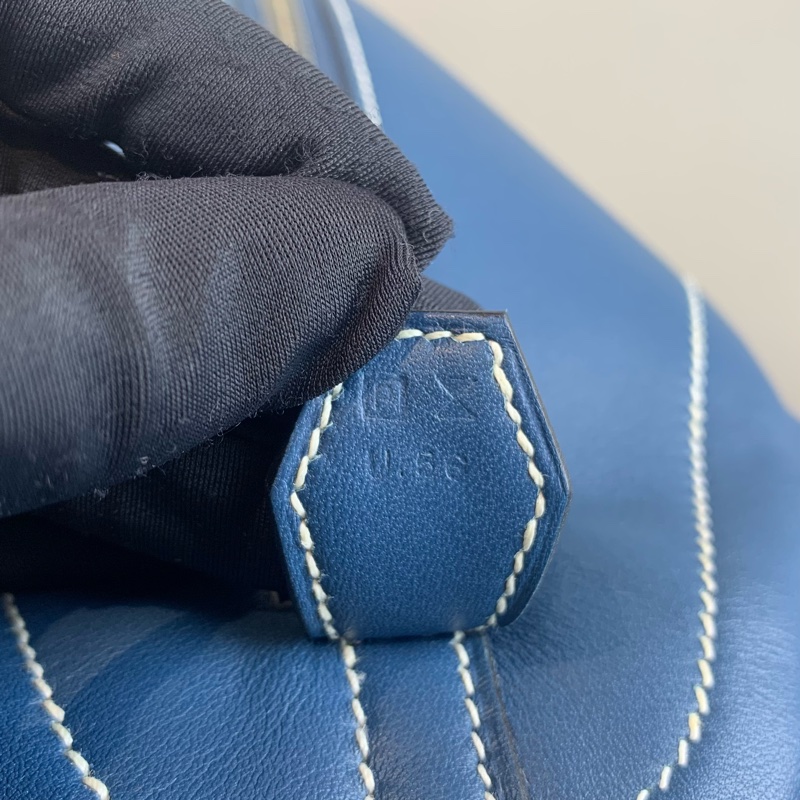 愛馬仕/Hermes Bolide Relax 40 藍色保齡球包 超大容量 配件：塵袋 尺寸：40*32*17cm-8