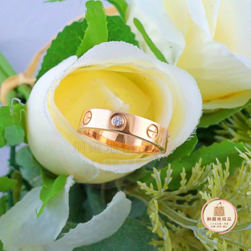 Cartier 卡地亞 LOVE玫瑰金鑲鑽戒指 鑽戒-2