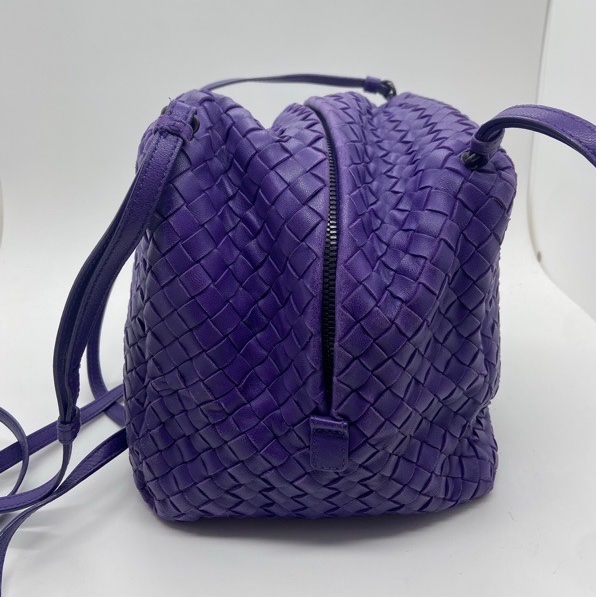 Bottega Veneta紫色骰子包飯盒包，邊角有磨損划痕發黑-3