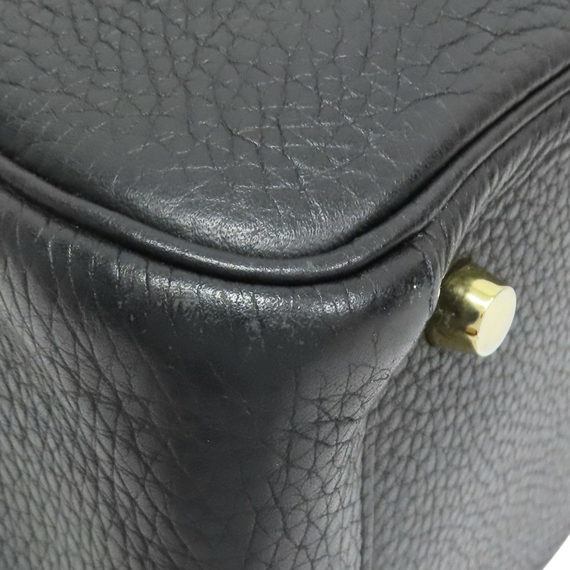 黑色 Clemence 牛皮 Lindy 26 肩背包 T刻 金釦【HERMES 愛馬仕】 H073428CC-9