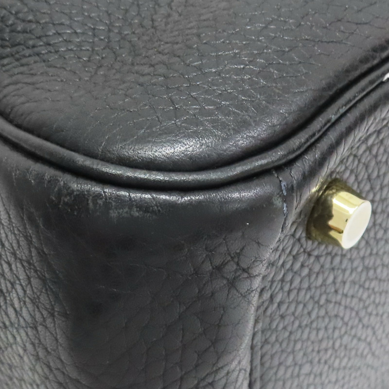 黑色 Clemence 牛皮 Lindy 26 肩背包 T刻 金釦【HERMES 愛馬仕】 H073428CC-11