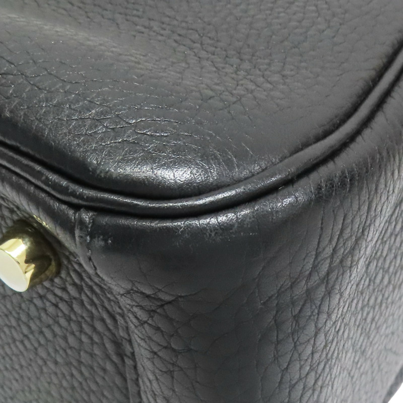 黑色 Clemence 牛皮 Lindy 26 肩背包 T刻 金釦【HERMES 愛馬仕】 H073428CC-12