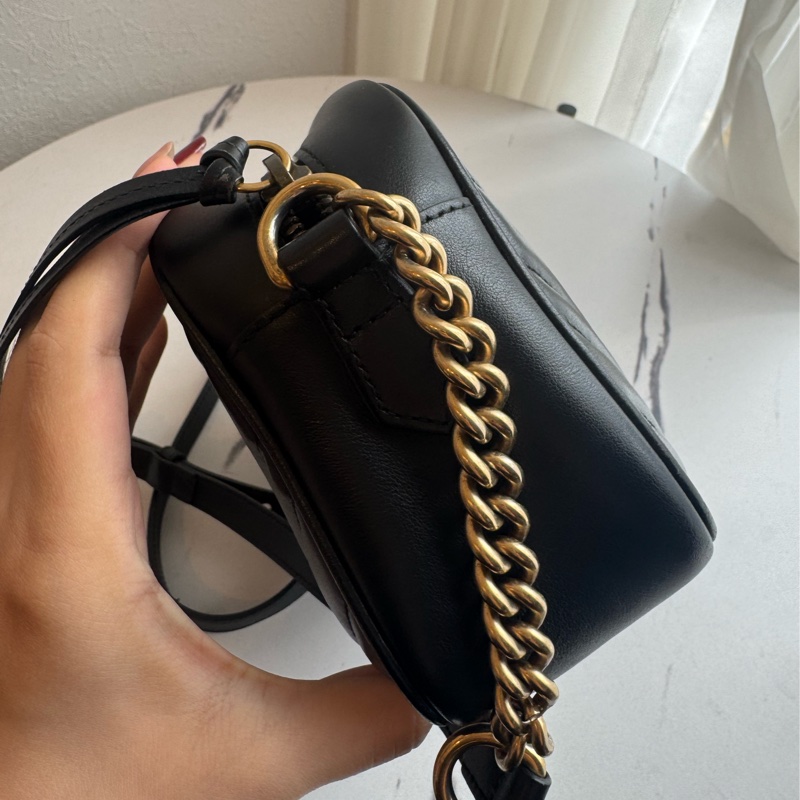 Gucci黑色金雙G marmont相機包 超經典-3
