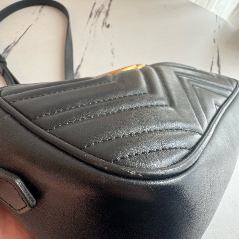 Gucci黑色金雙G marmont相機包 超經典-6