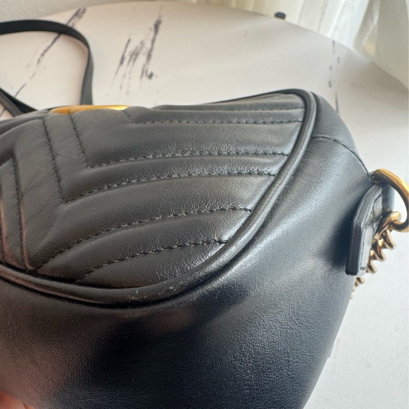 Gucci黑色金雙G marmont相機包 超經典-7