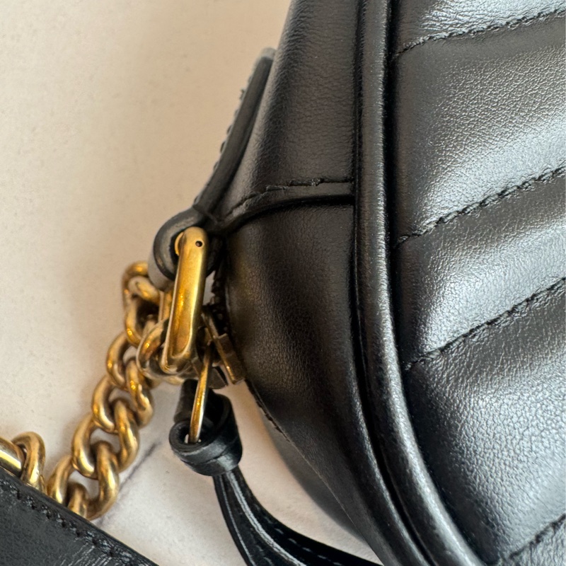 Gucci黑色金雙G marmont相機包 超經典-39