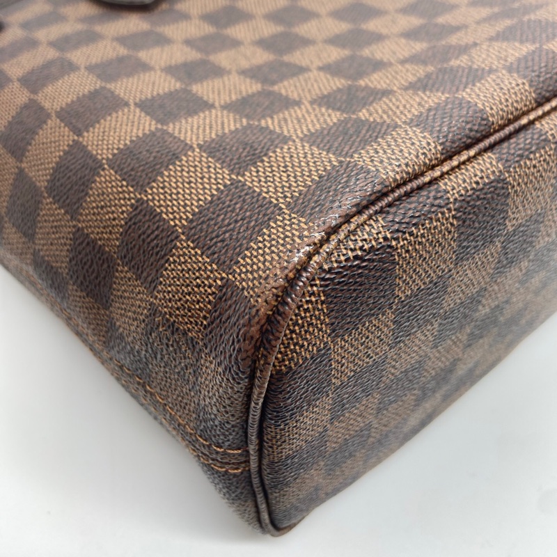 二手Lv neverfull小號棋盤格棕色購物袋，邊角有輕微磨損，手柄有輕微磨損，12年編碼-9