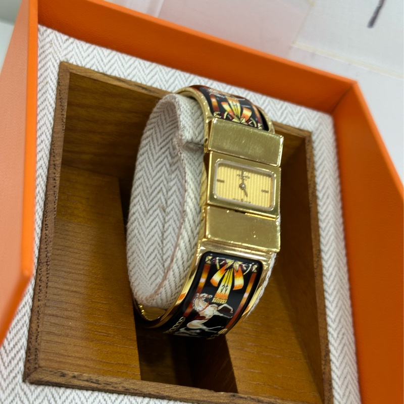 Hermes 愛馬仕 七寶燒琺瑯彩 手鐲手錶-1