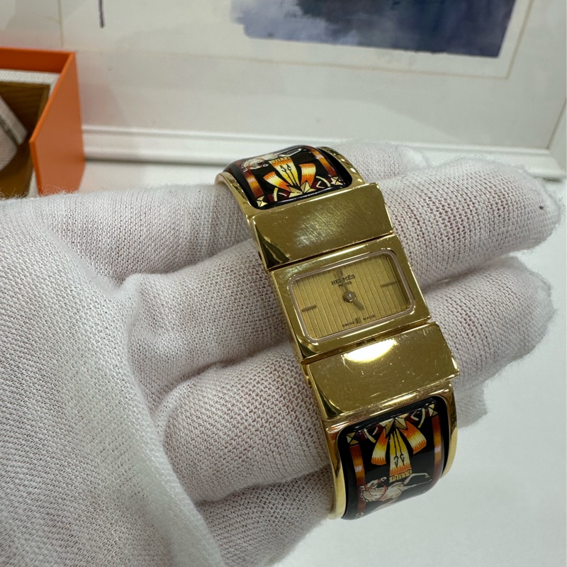 Hermes 愛馬仕 七寶燒琺瑯彩 手鐲手錶-2