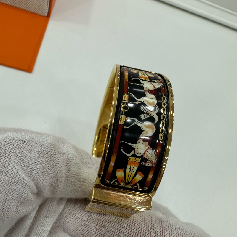 Hermes 愛馬仕 七寶燒琺瑯彩 手鐲手錶-5