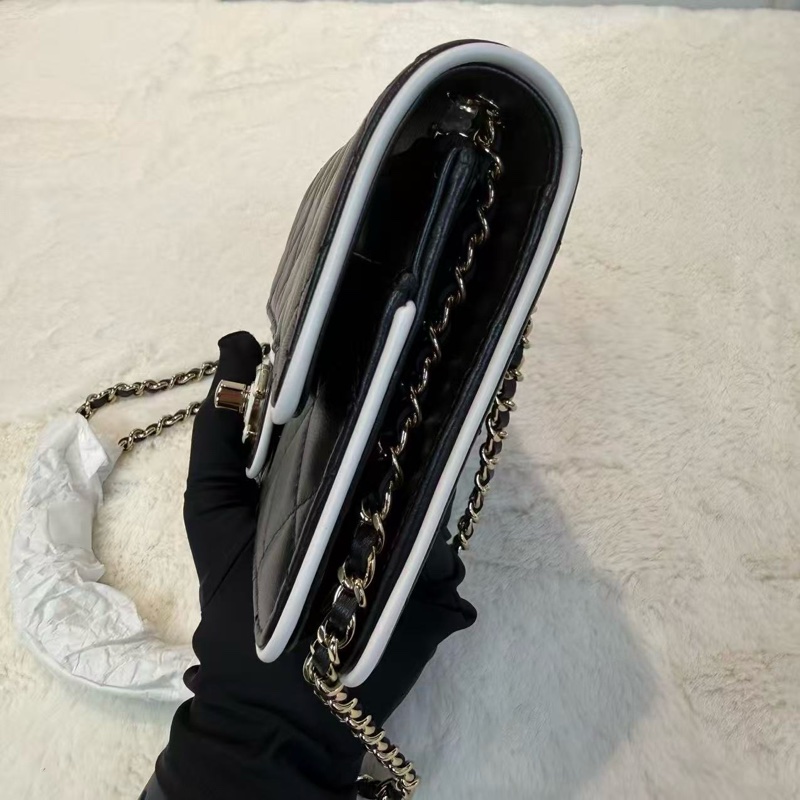 CHANEL/香奈兒 25p 漫畫系列黑白woc鏈條包-2