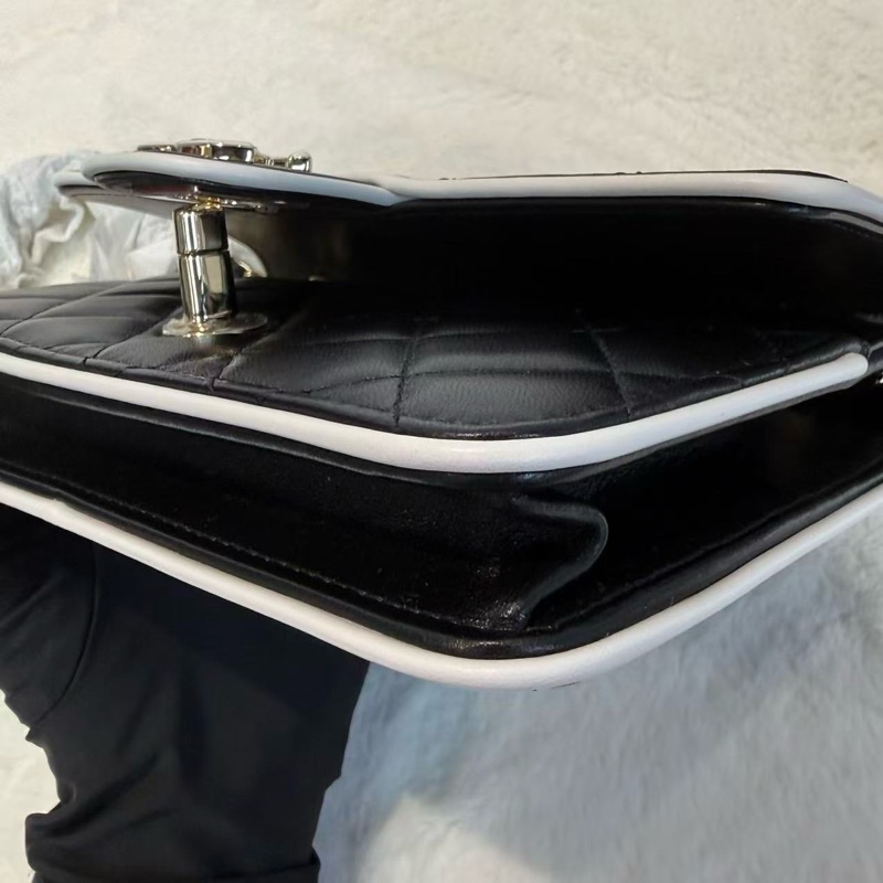 CHANEL/香奈兒 25p 漫畫系列黑白woc鏈條包-7