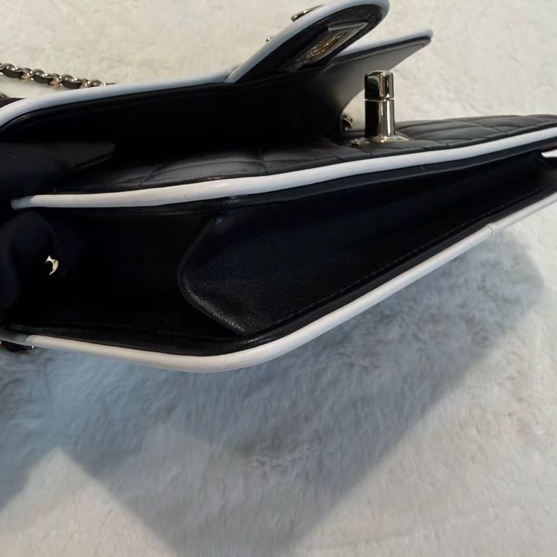 CHANEL/香奈兒 25p 漫畫系列黑白woc鏈條包-8