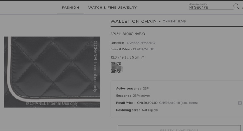 CHANEL/香奈兒 25p 漫畫系列黑白woc鏈條包-9