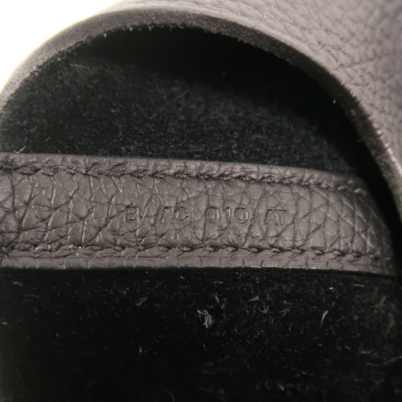 HERMES Clemence皮革Picotin MM銀扣手挽袋Noir-6