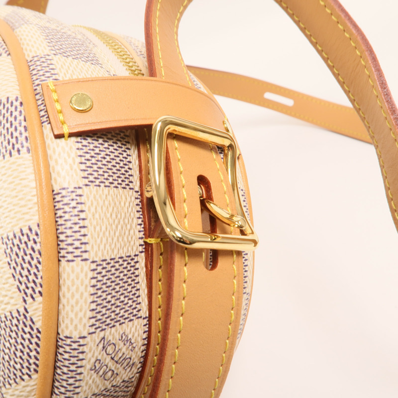 LOUIS VUITTON Damier Azur Boite Chapeau Souple PM金扣肩背袋-12