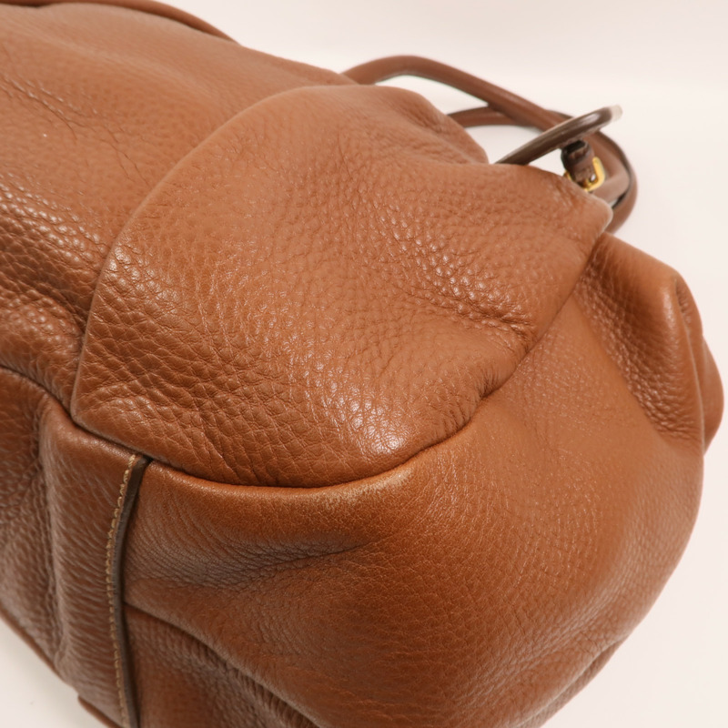 PRADA 牛皮皮革Bauletto Bag金扣肩背袋-7