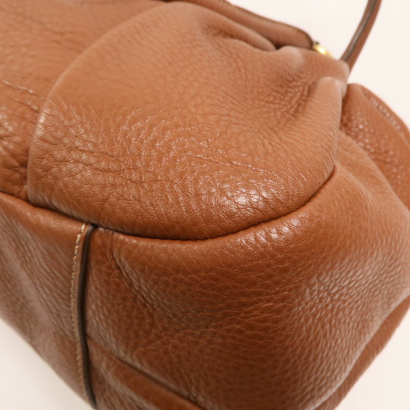 PRADA 牛皮皮革Bauletto Bag金扣肩背袋-9