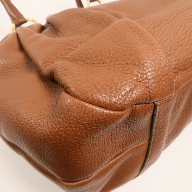 PRADA 牛皮皮革Bauletto Bag金扣肩背袋-10