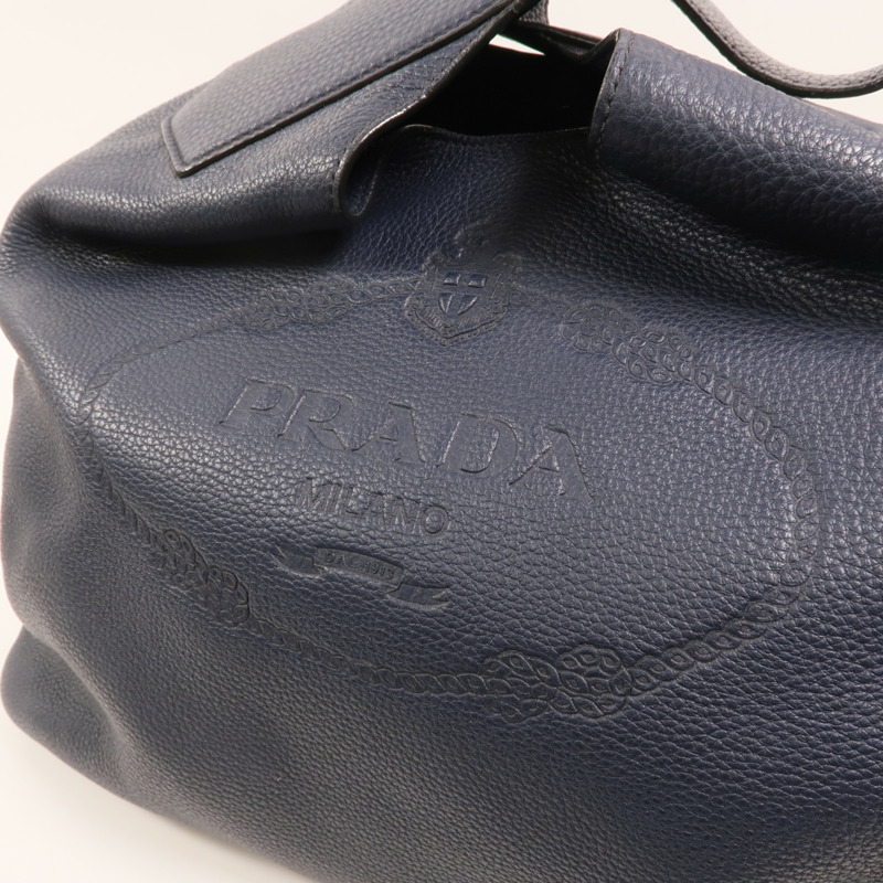PRADA 牛皮皮革Vitello Daino Hobo Bag金扣肩背袋-12