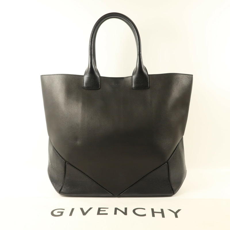 GIVENCHY 牛皮皮革Tote Bag銀扣手挽袋-17