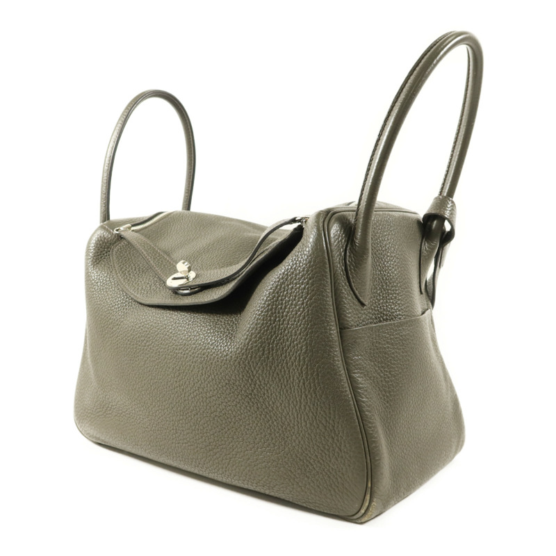 HERMES Clemence皮革Lindy 34銀扣手挽肩背兩用袋-2