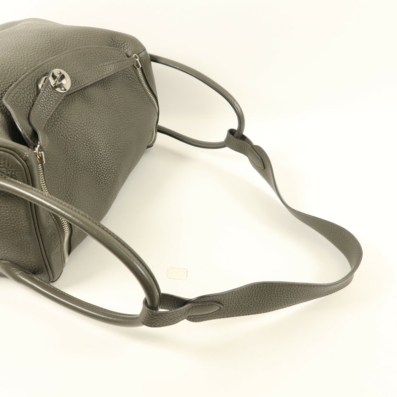 HERMES Clemence皮革Lindy 34銀扣手挽肩背兩用袋-4