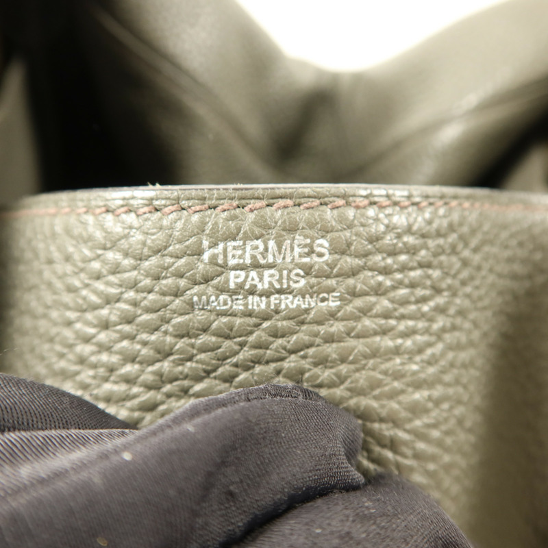 HERMES Clemence皮革Lindy 34銀扣手挽肩背兩用袋-6