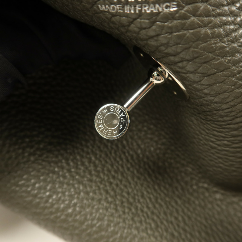 HERMES Clemence皮革Lindy 34銀扣手挽肩背兩用袋-9